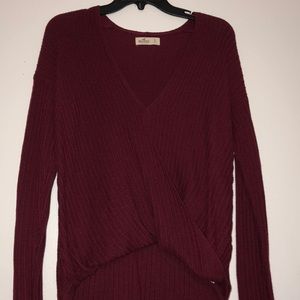 Hollister Cross front red sweater
